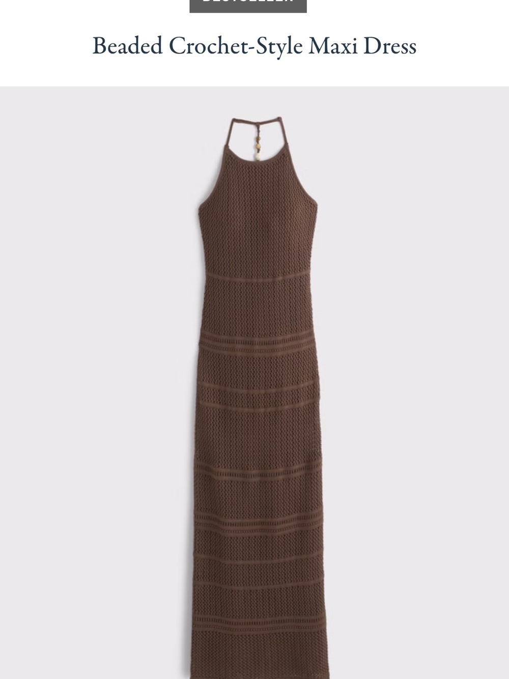 Abercrombie & Fitch Brown Crochet Halter Maxi - Picture 7 of 8